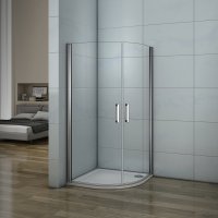 Aica cabine de douche 90x90x195cm 1/4 de rond en verre anticalcaire avec un receveur Aica cabine de douche 90x90x195cm 1/4 de rond en verre anticalcaire avec un receveur
