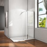 AICA Paroi de douche 50x200cm avec retour fixe douche à l'italienne AICA Paroi de douche 50x200cm avec retour fixe douche à l'italienne