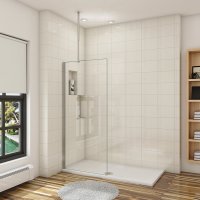 AICA paroi de douche 80x200cm paroi de douche à l'italienne en 8mm verre anticalcaire avec une barre de maintien au plafond AICA paroi de douche 80x200cm paroi de douche à l'italienne en 8mm verre anticalcaire avec une barre de maintien au plafond