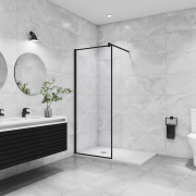 AICA paroi de douche noire 90x200cm en 8mm verre anticalcaire avec barre de fixation 90cm en carré AICA paroi de douche noire 90x200cm en 8mm verre anticalcaire avec barre de fixation 90cm en carré