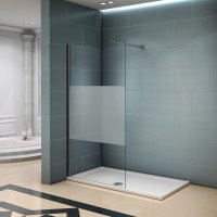 Aica 900x2000x8mm paroi de douche bande central dépoli walk in paroi de fixation italien avec barre de fixation extensible Aica 900x2000x8mm paroi de douche bande central dépoli walk in paroi de fixation italien avec barre de fixation extensible