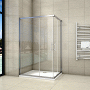 Cabine de douche 80x90x195cm en 6mm verre anticalcaire porte de douche coulissante l'ccès d'angle Cabine de douche 80x90x195cm en 6mm verre anticalcaire porte de douche coulissante l'ccès d'angle