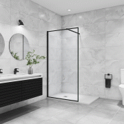 AICA paroi de douche noire 80x200cm paroi de douche à l'italienne en 8mm verre anticalcaire avec barre de fixation extensible 73-120cm en carré AICA paroi de douche noire 80x200cm paroi de douche à l'italienne en 8mm verre anticalcaire avec barre de fixation extensible 73-120cm en carré
