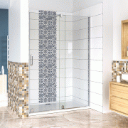 AICA 140cm porte de douche coulissante H 190cm en 8mm verre anticalcaire installation en niche AICA 140cm porte de douche coulissante H 190cm en 8mm verre anticalcaire installation en niche