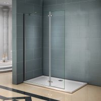 Aica paroi de douche 90x200cm avec retour pivotante 40cm et la barre de fixation 45cm paroi de douche à l'italienne , verre sécurité et anticalcaire Aica paroi de douche 90x200cm avec retour pivotante 40cm et la barre de fixation 45cm paroi de douche à l'italienne , verre sécurité et anticalcaire